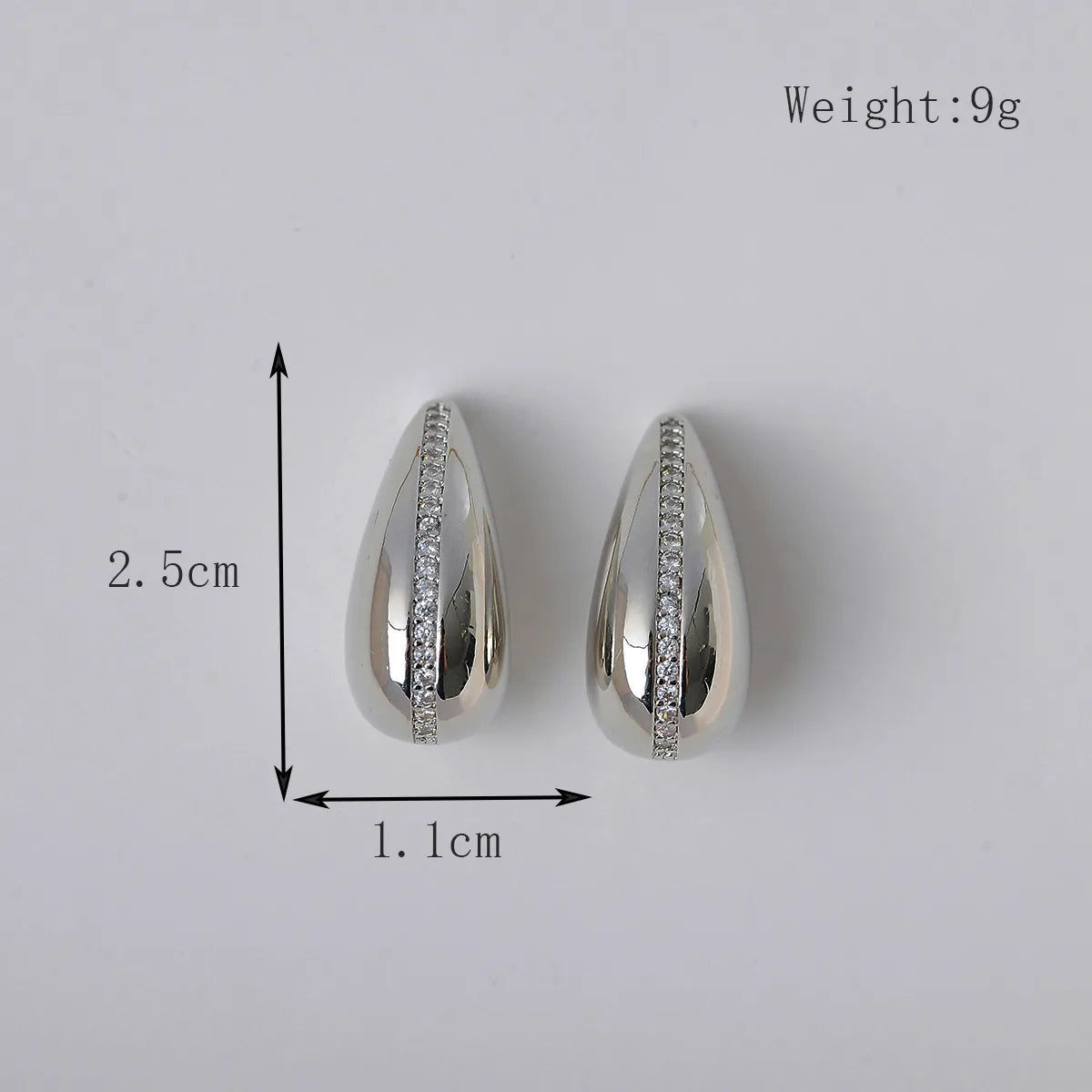 1 Pair Basic Modern Style Classic Style Water Droplets Inlay Copper Zircon 18K Gold Plated Ear Studs