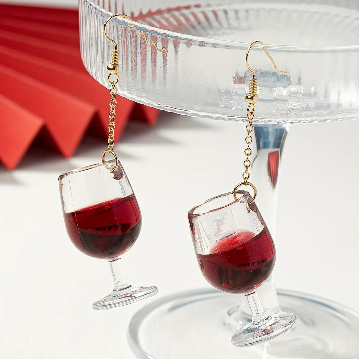 1 Pair Basic Modern Style Classic Style Wine Glass Arylic Alloy Drop Earrings