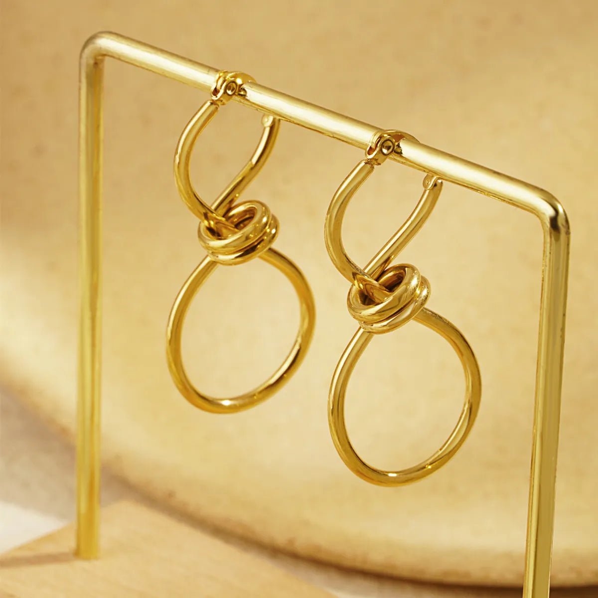 1 Pair Basic Modern Style Geometric Plating Titanium Steel Drop Earrings