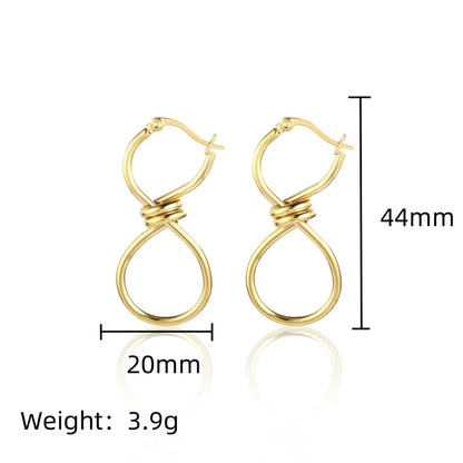 1 Pair Basic Modern Style Geometric Plating Titanium Steel Drop Earrings