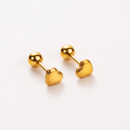 1 Pair Basic Modern Style Simple Style Letter Heart Shape Wings 304 Stainless Steel 14K Gold Plated Ear Studs