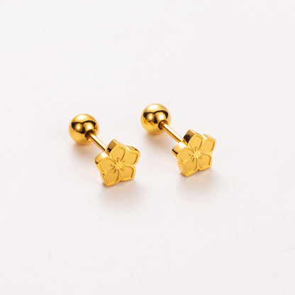 1 Pair Basic Modern Style Simple Style Letter Heart Shape Wings 304 Stainless Steel 14K Gold Plated Ear Studs