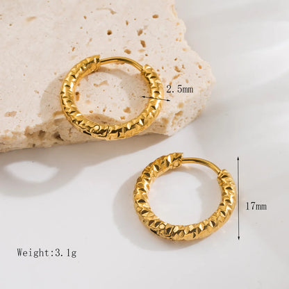 1 Pair Basic Round Plating 304 Stainless Steel Earrings