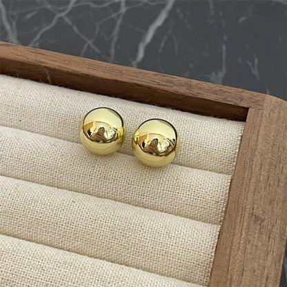 1 Pair Basic Round Plating Copper Ear Studs