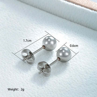 1 Pair Basic Round Plating 304 Stainless Steel 18K Gold Plated Raw Steel Ear Studs