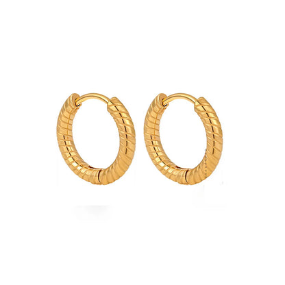 1 Pair Basic Round Plating Stainless Steel 18k Gold Plated Earrings