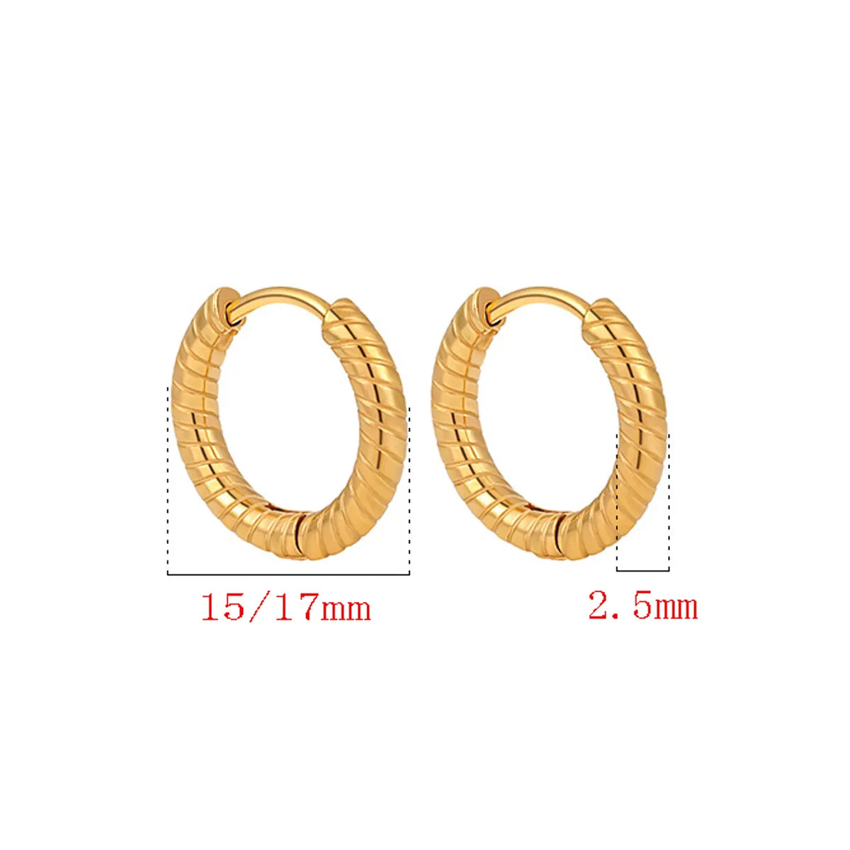 1 Pair Basic Round Plating Stainless Steel 18k Gold Plated Earrings