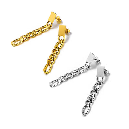 1 Pair Basic Simple Style Chain 304 Stainless Steel 18K Gold Plated Drop Earrings