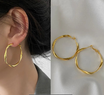 1 Pair Basic Simple Style Classic Style Geometric Round Plating Copper Earrings