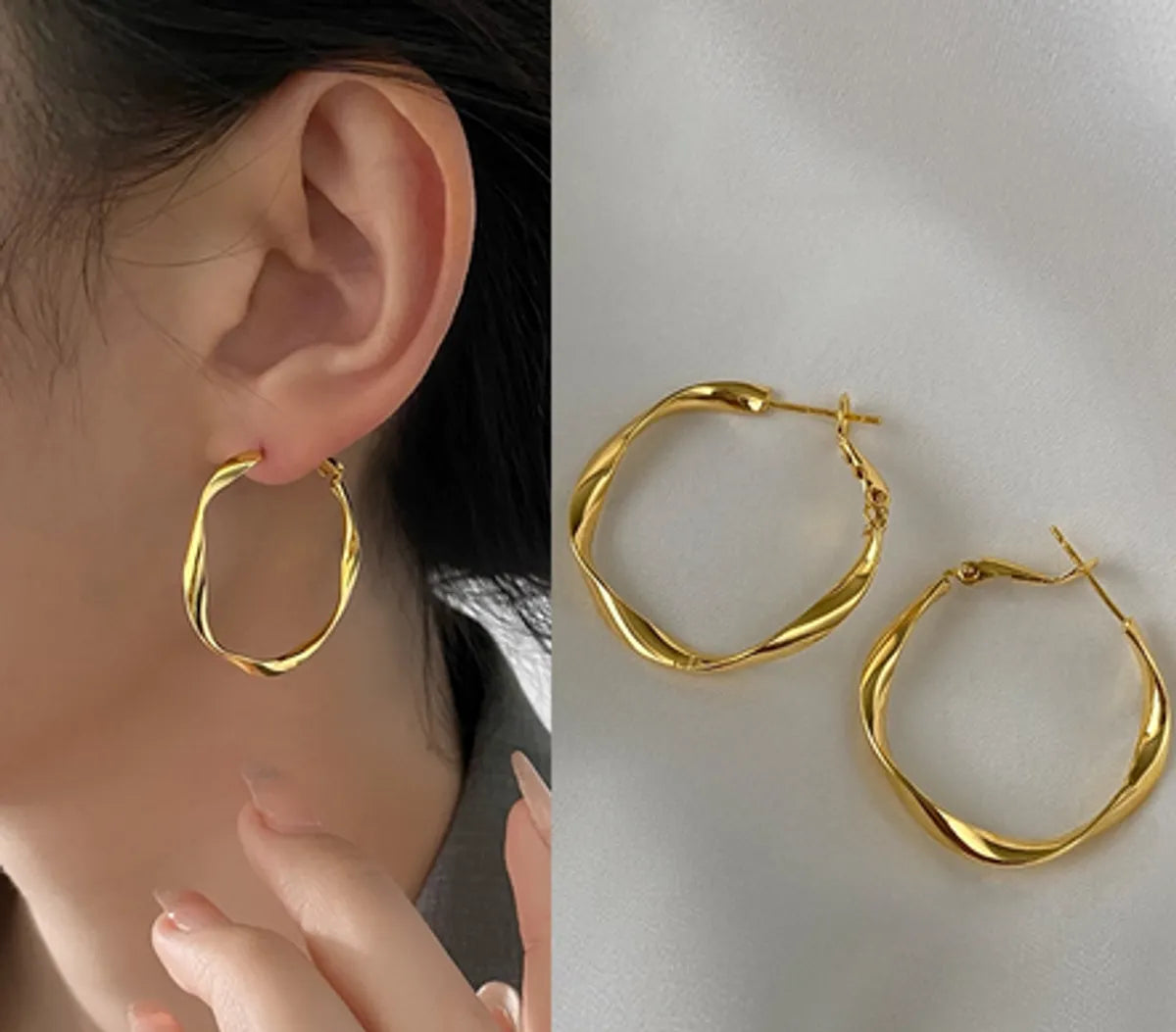 1 Pair Basic Simple Style Classic Style Geometric Round Plating Copper Earrings