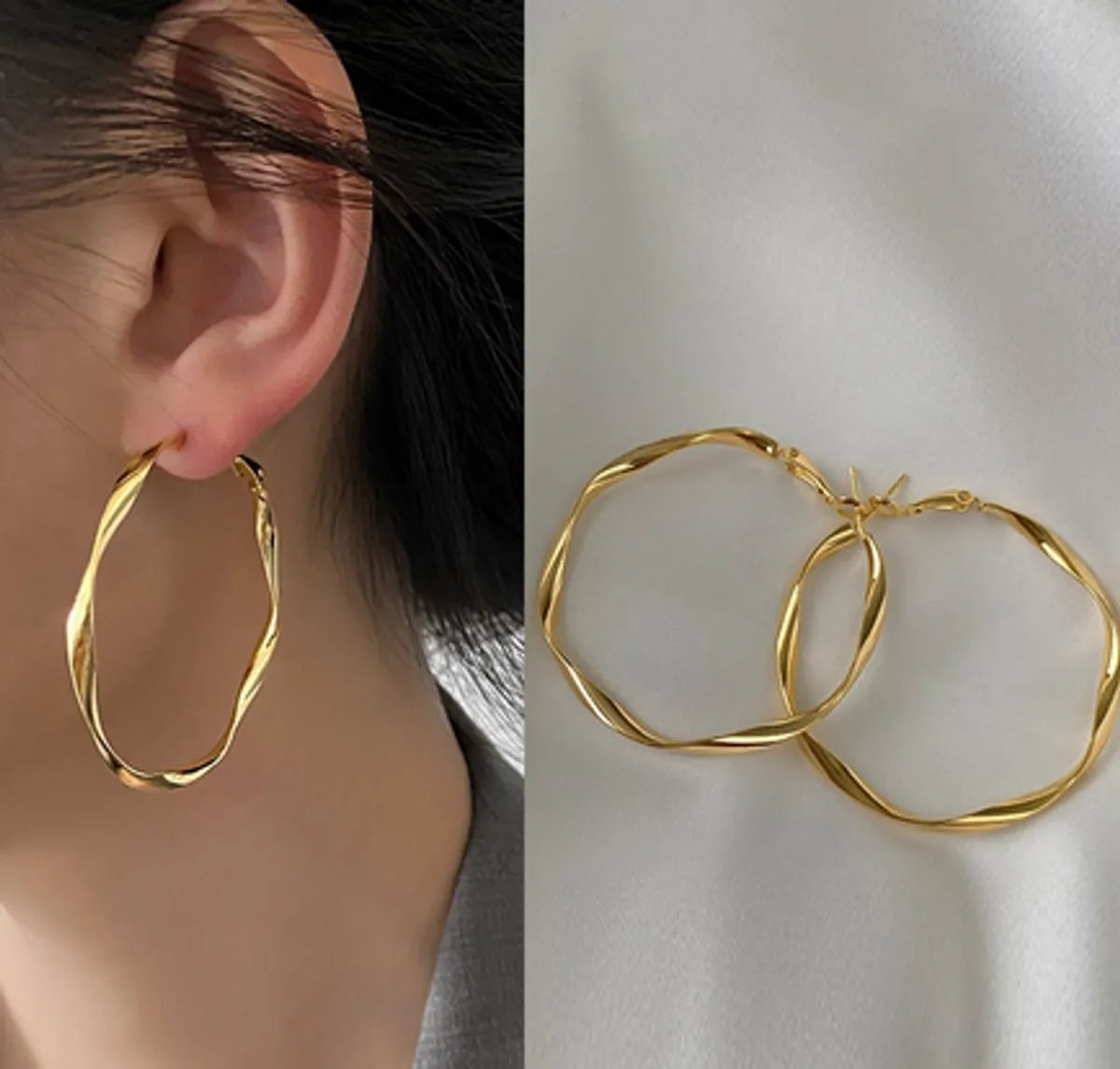 1 Pair Basic Simple Style Classic Style Geometric Round Plating Copper Earrings