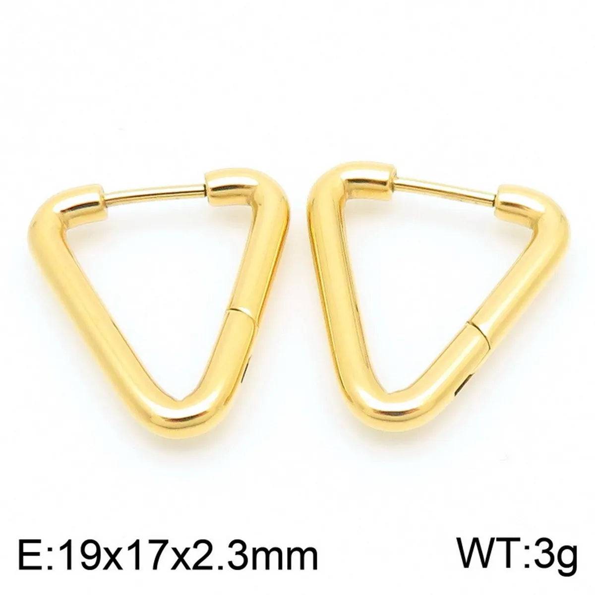 1 Pair Basic Simple Style Classic Style Geometric Star Solid Color 304 Stainless Steel 18K Gold Plated Hoop Earrings