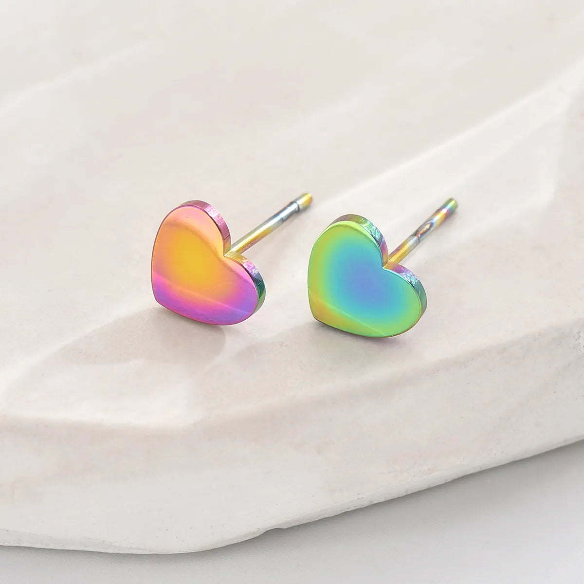 1 Pair Basic Simple Style Classic Style Heart Shape Stainless Steel Ear Studs