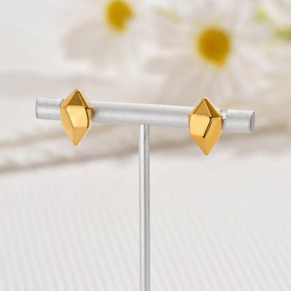 1 Pair Basic Simple Style Classic Style Pearl Solid Color Plating 304 Stainless Steel 14K Gold Plated Ear Studs