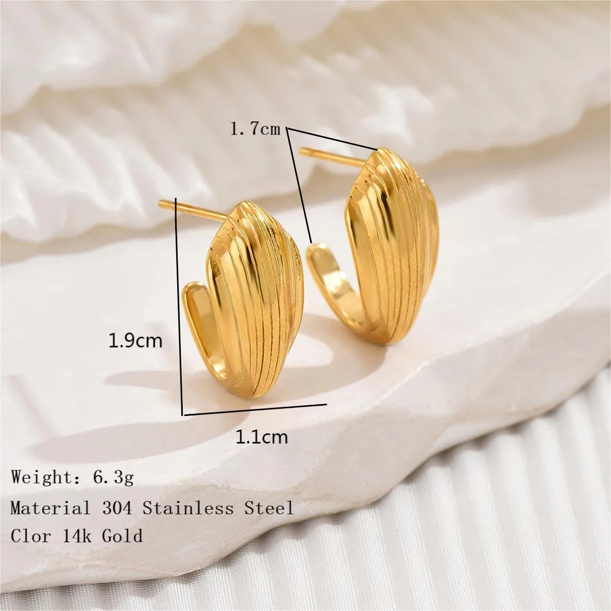 1 Pair Basic Simple Style Classic Style Pearl Solid Color Plating 304 Stainless Steel 14K Gold Plated Ear Studs