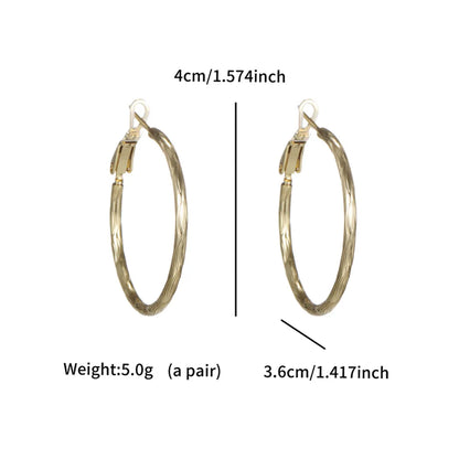 1 Pair Basic Simple Style Classic Style Round Plating Copper 14K Gold Plated Platinum Plated Hoop Earrings