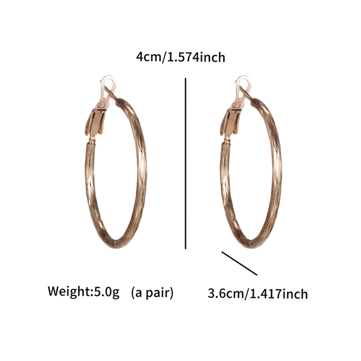 1 Pair Basic Simple Style Classic Style Round Plating Copper 14K Gold Plated Platinum Plated Hoop Earrings