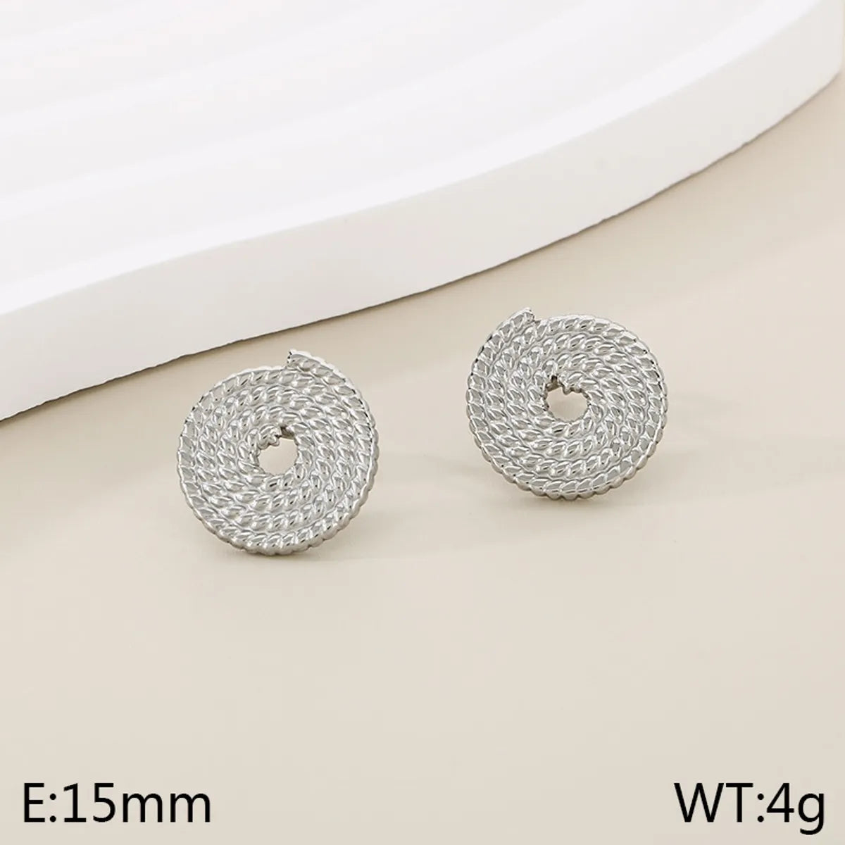 1 Pair Basic Simple Style Classic Style Round Spiral 304 Stainless Steel 18K Gold Plated Ear Studs