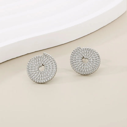 1 Pair Basic Simple Style Classic Style Round Spiral 304 Stainless Steel 18K Gold Plated Ear Studs