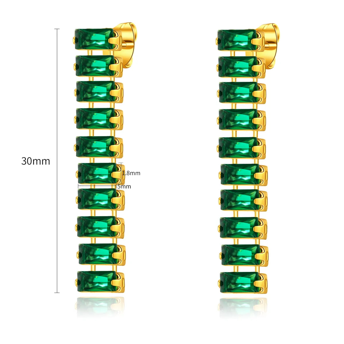 1 Pair Basic Simple Style Classic Style Solid Color Plating Inlay Stainless Steel Zircon Gold Plated Ear Studs