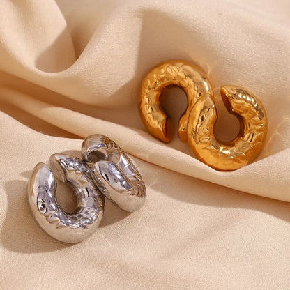 1 Pair Basic Simple Style Classic Style Solid Color Plating Stainless Steel 18k Gold Plated Ear Cuffs