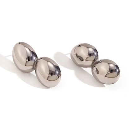 1 Pair Basic Simple Style Classic Style Solid Color Plating 304 Stainless Steel 18K Gold Plated Ear Studs