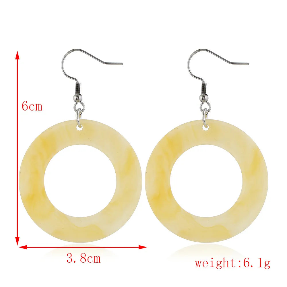 1 Pair Basic Simple Style Classic Style Triangle Round Water Droplets Arylic Drop Earrings