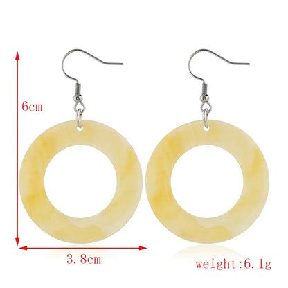 1 Pair Basic Simple Style Classic Style Triangle Round Water Droplets Arylic Drop Earrings