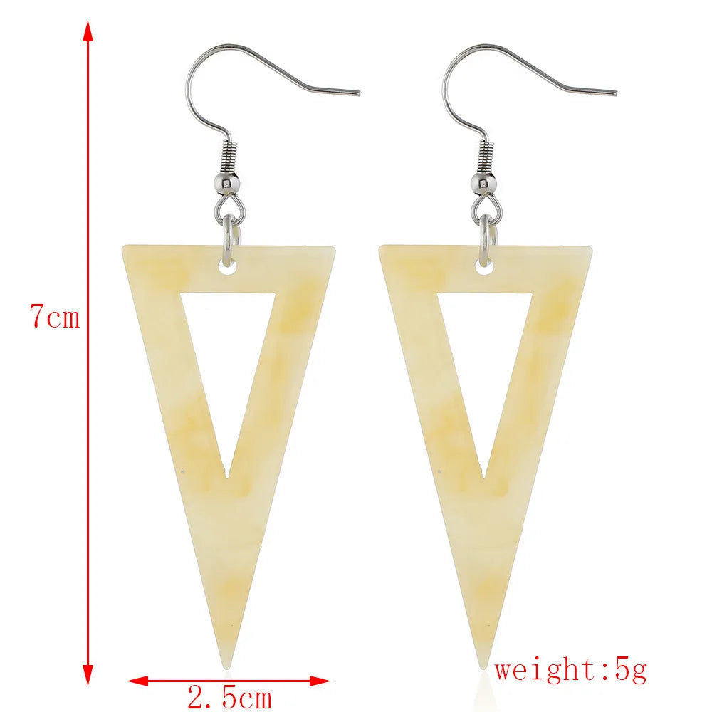 1 Pair Basic Simple Style Classic Style Triangle Round Water Droplets Arylic Drop Earrings