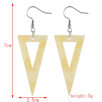 1 Pair Basic Simple Style Classic Style Triangle Round Water Droplets Arylic Drop Earrings