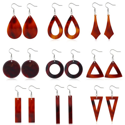 1 Pair Basic Simple Style Classic Style Triangle Round Water Droplets Arylic Drop Earrings