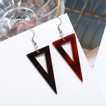 1 Pair Basic Simple Style Classic Style Triangle Round Water Droplets Arylic Drop Earrings