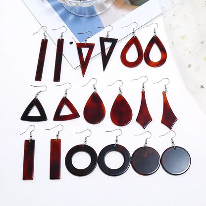 1 Pair Basic Simple Style Classic Style Triangle Round Water Droplets Arylic Drop Earrings