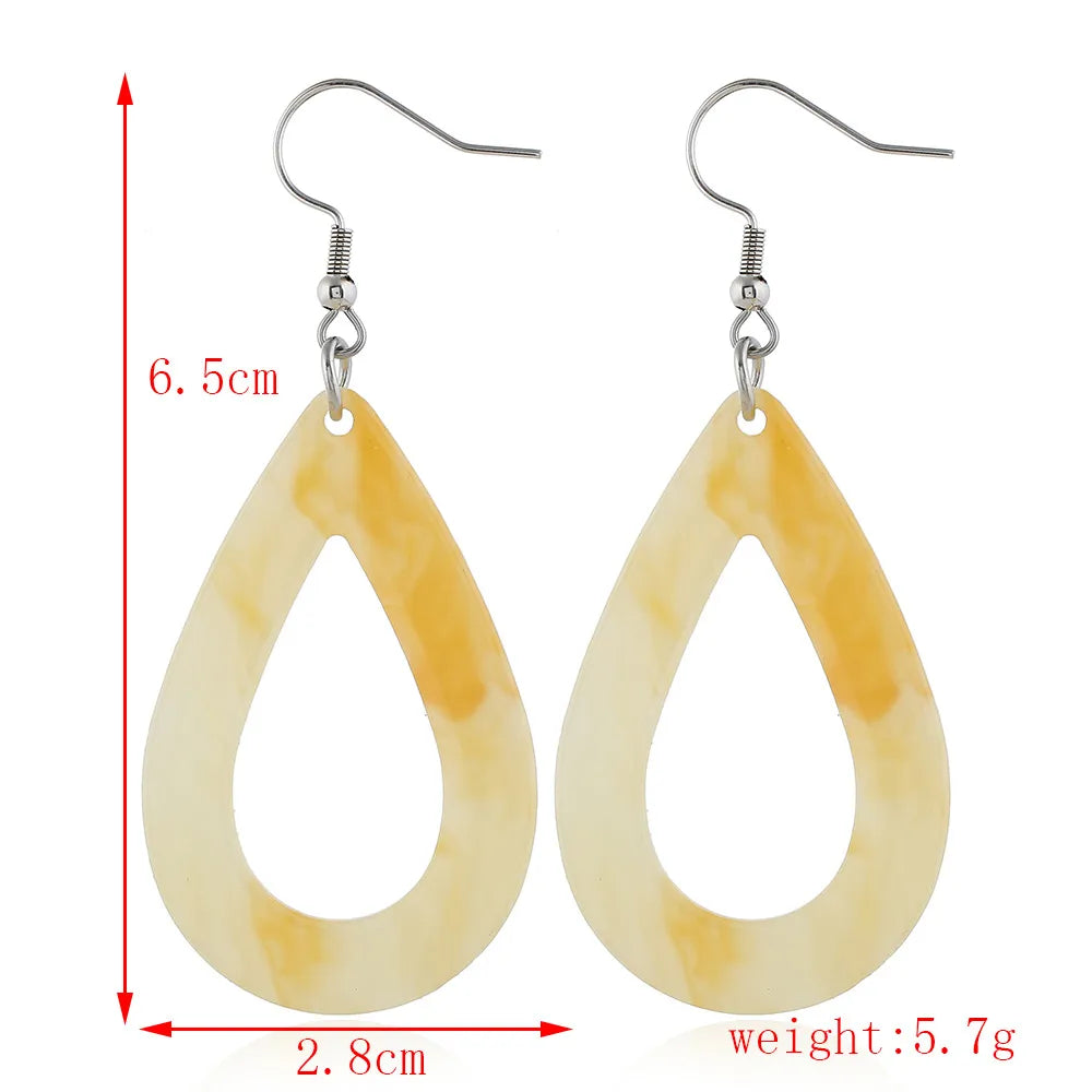 1 Pair Basic Simple Style Classic Style Triangle Round Water Droplets Arylic Drop Earrings