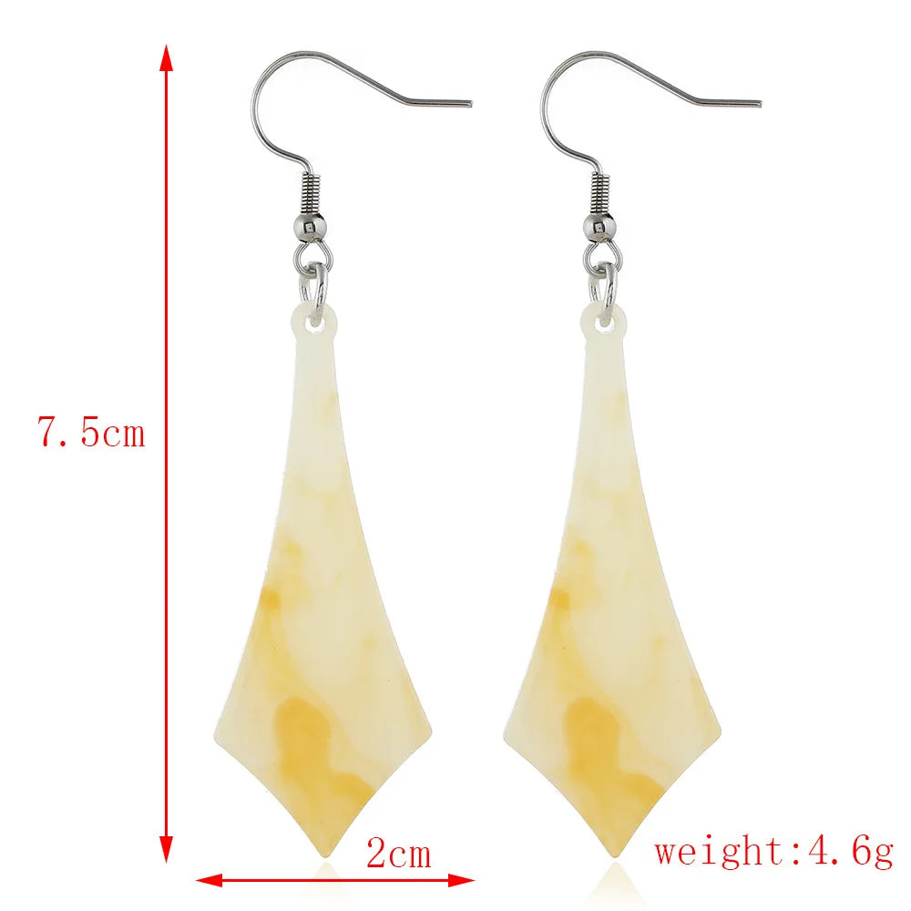 1 Pair Basic Simple Style Classic Style Triangle Round Water Droplets Arylic Drop Earrings