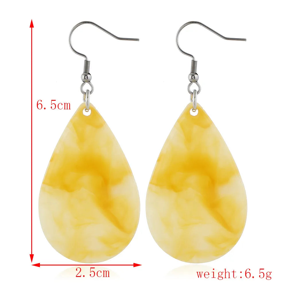 1 Pair Basic Simple Style Classic Style Triangle Round Water Droplets Arylic Drop Earrings