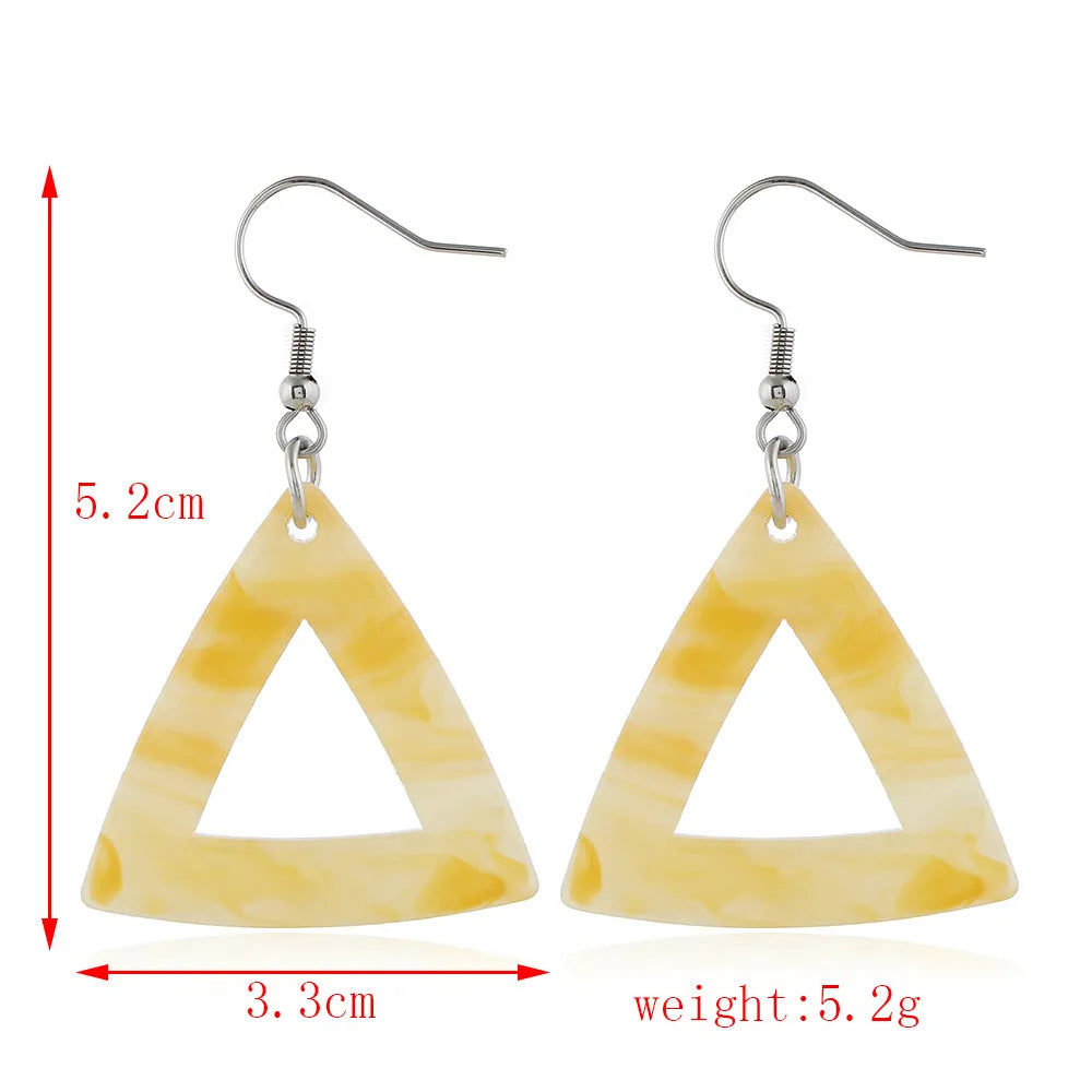 1 Pair Basic Simple Style Classic Style Triangle Round Water Droplets Arylic Drop Earrings