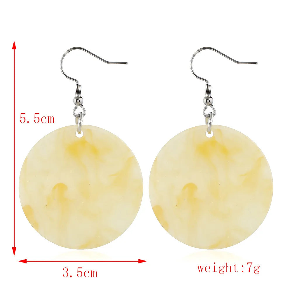 1 Pair Basic Simple Style Classic Style Triangle Round Water Droplets Arylic Drop Earrings