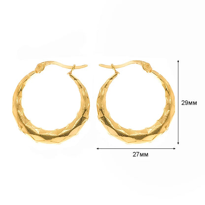 1 Pair Basic Simple Style Classic Style U Shape Geometric Round Plating Titanium Steel Earrings