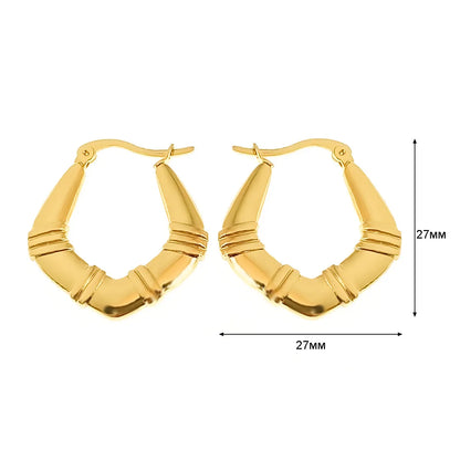 1 Pair Basic Simple Style Classic Style U Shape Geometric Round Plating Titanium Steel Earrings