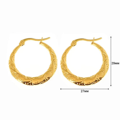 1 Pair Basic Simple Style Classic Style U Shape Geometric Round Plating Titanium Steel Earrings