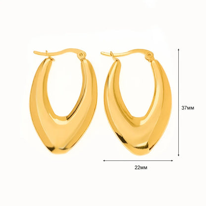 1 Pair Basic Simple Style Classic Style U Shape Geometric Round Plating Titanium Steel Earrings