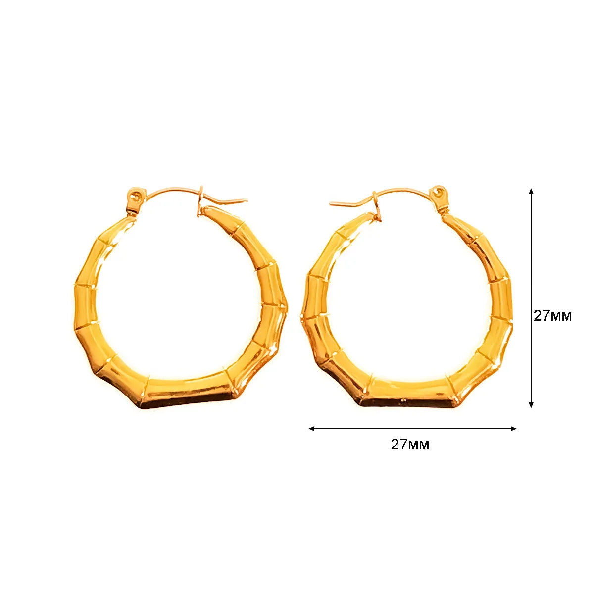 1 Pair Basic Simple Style Classic Style U Shape Geometric Round Plating Titanium Steel Earrings