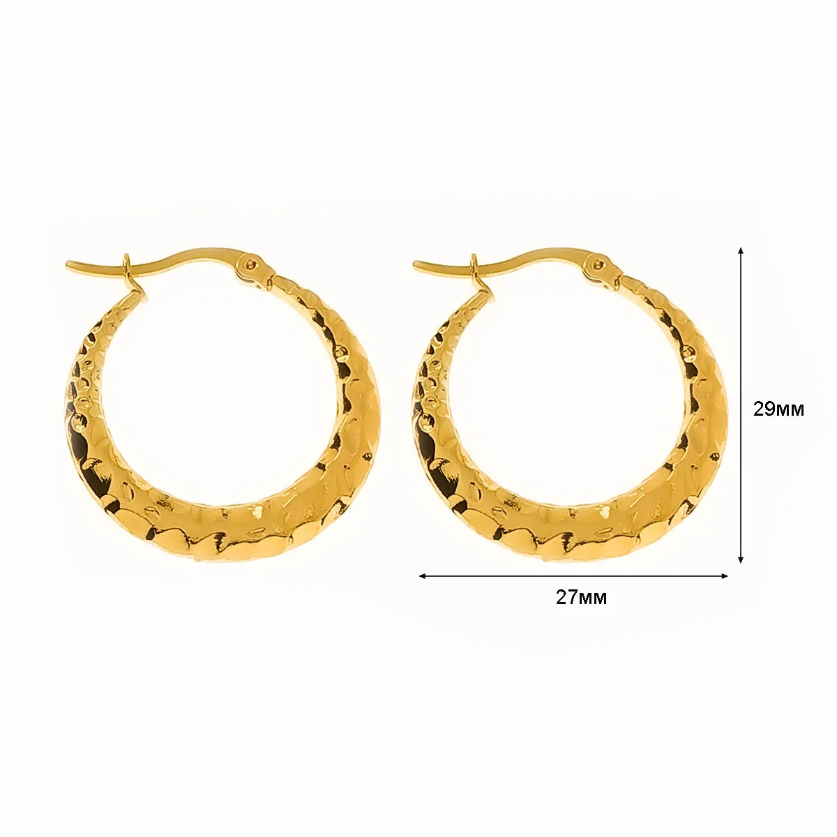 1 Pair Basic Simple Style Classic Style U Shape Geometric Round Plating Titanium Steel Earrings