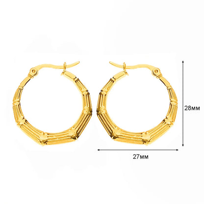 1 Pair Basic Simple Style Classic Style U Shape Geometric Round Plating Titanium Steel Earrings