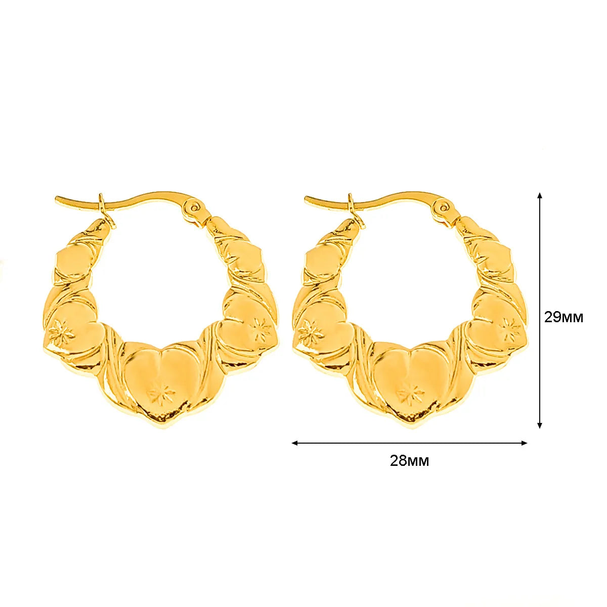 1 Pair Basic Simple Style Classic Style U Shape Geometric Round Plating Titanium Steel Earrings