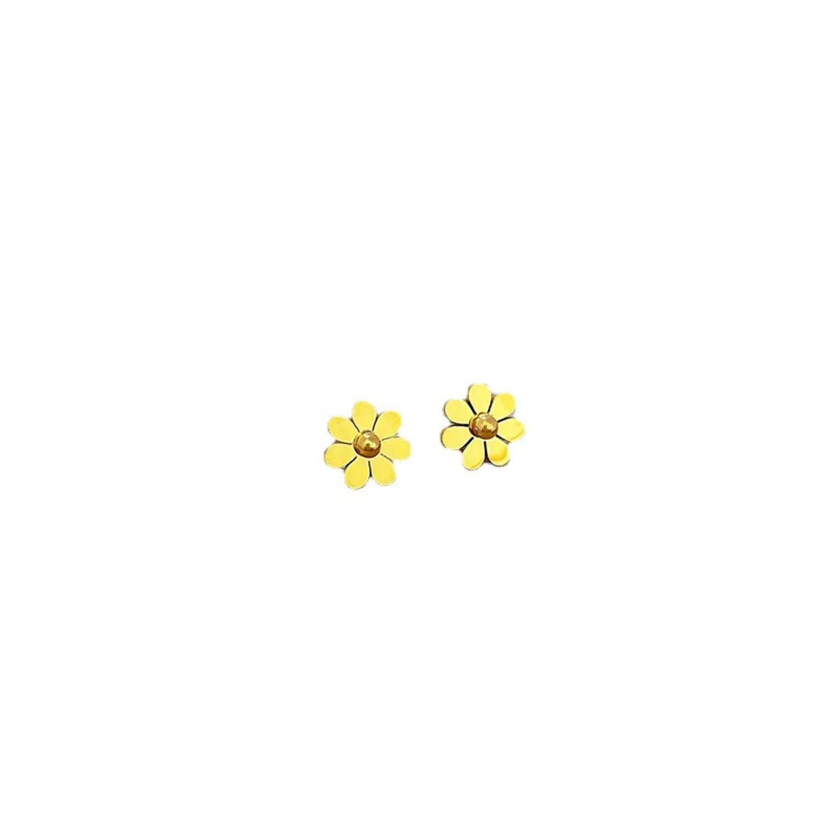 1 Pair Basic Simple Style Commute Flower Plating Titanium Steel Ear Studs