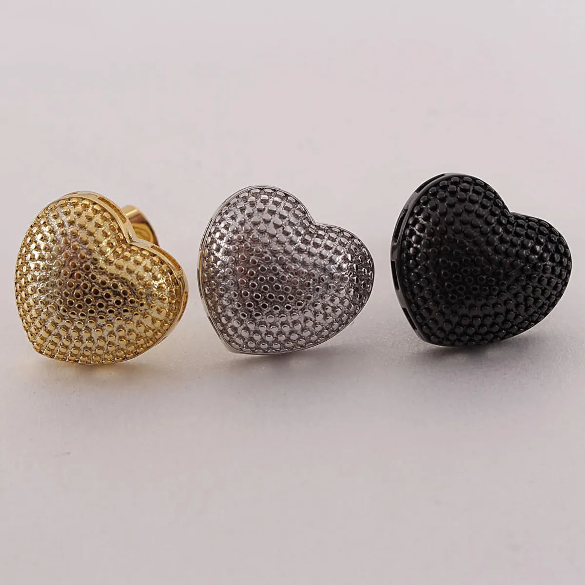 1 Pair Basic Simple Style Commute Heart Shape Plating Copper White Gold Plated Gold Plated Ear Studs