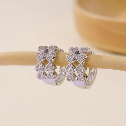 1 Pair Basic Simple Style Geometric Inlay Copper Zircon Earrings