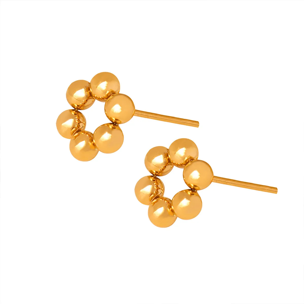 1 Pair Basic Simple Style Geometric Plating Titanium Steel 18k Gold Plated Ear Studs